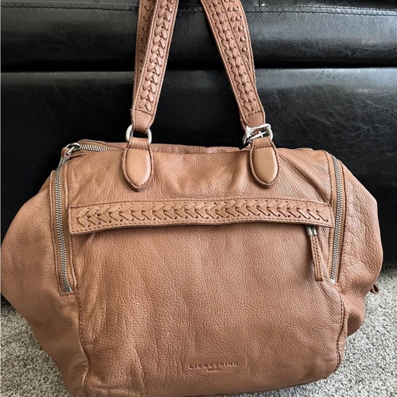 Spacious Liebeskind Berlin Genuine Leather Satchel Camel color - Picture 2 of 12